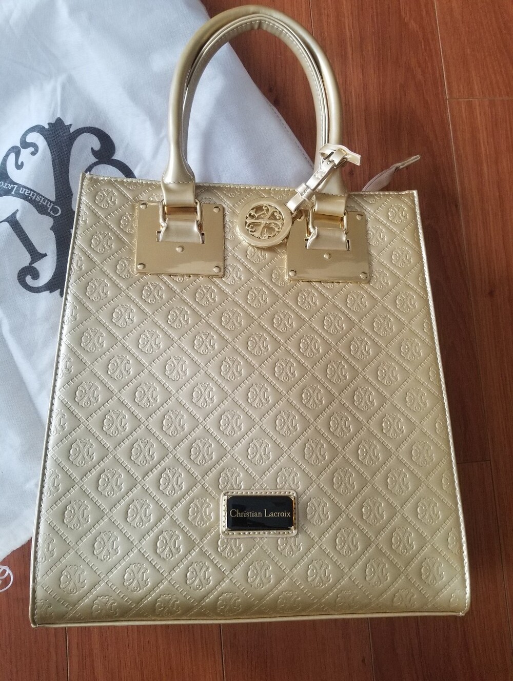 Christian Lacroix Large Handbag Gold Tone NWOT